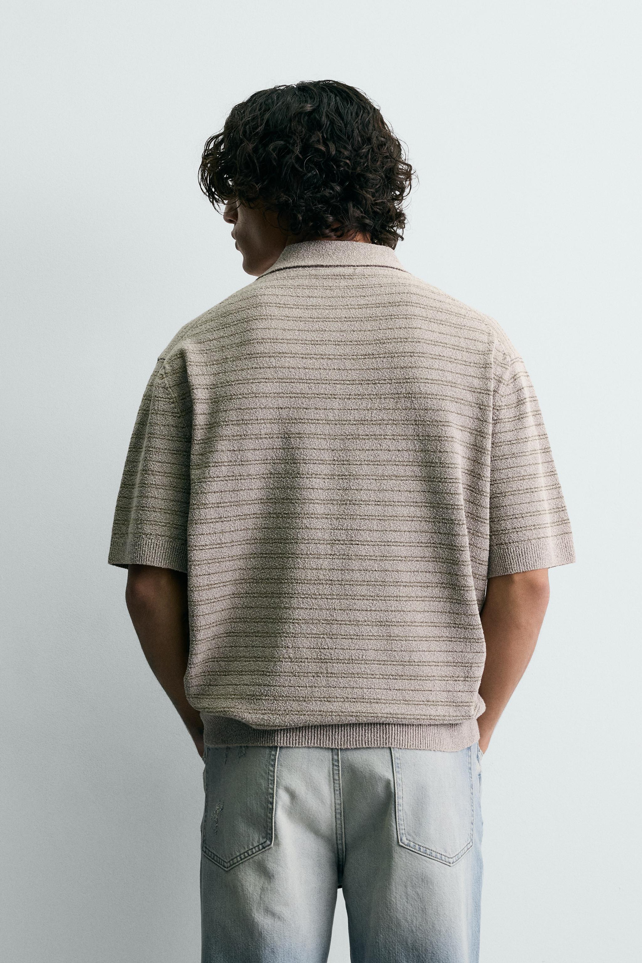 BOUCLÉ TEXTURED KNIT POLO SHIRT